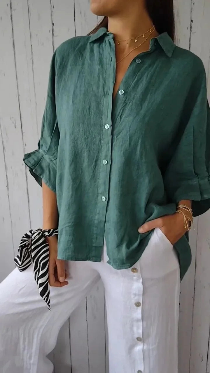 Luxury Linen Button-Down Shirt for Effortless Everyday Elegance