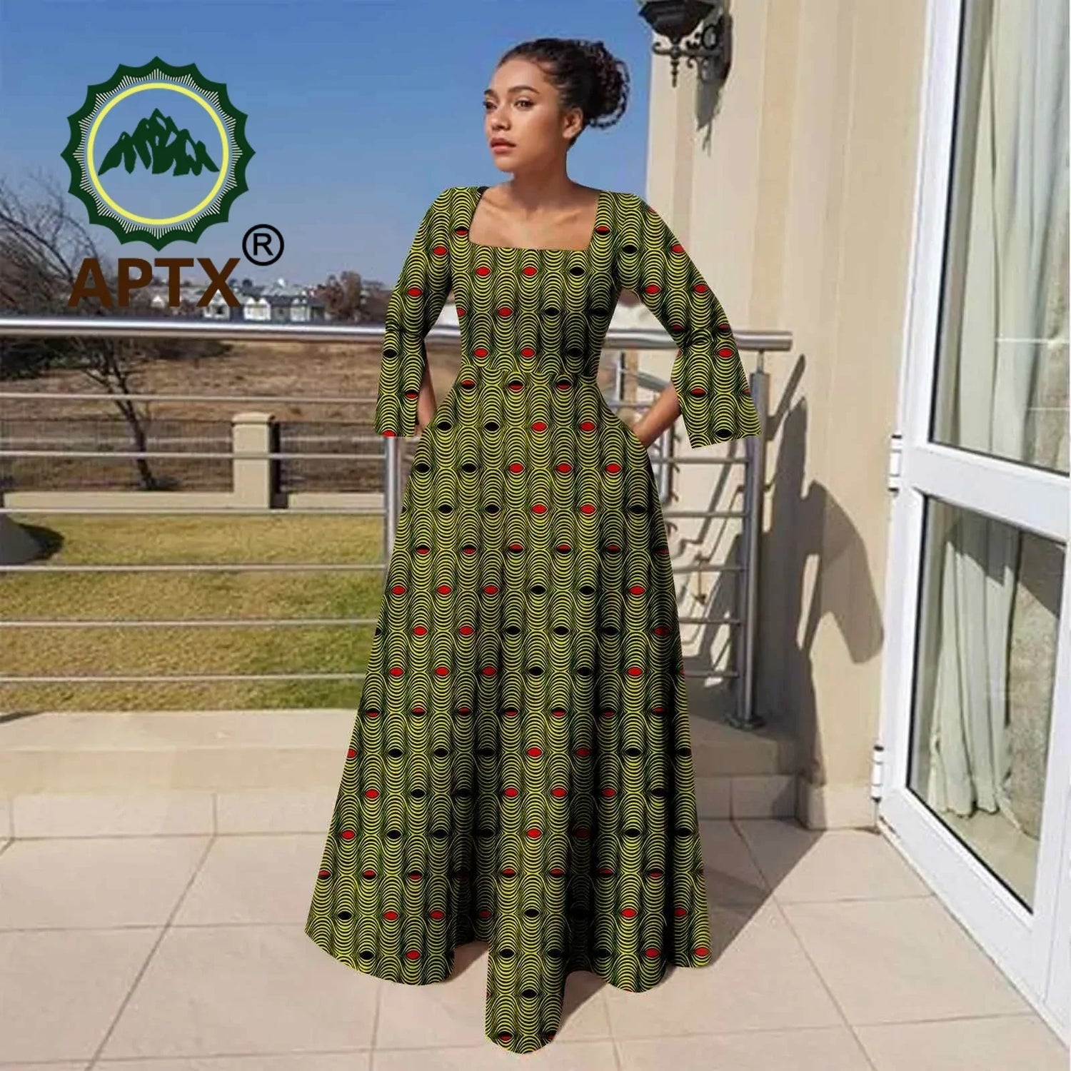 Ankara Maxi Dress with Pockets for Curvy bodies - 785 / 5XL Ankara Maxi Dress with Pockets for Curvy bodies - 785 / 5XL