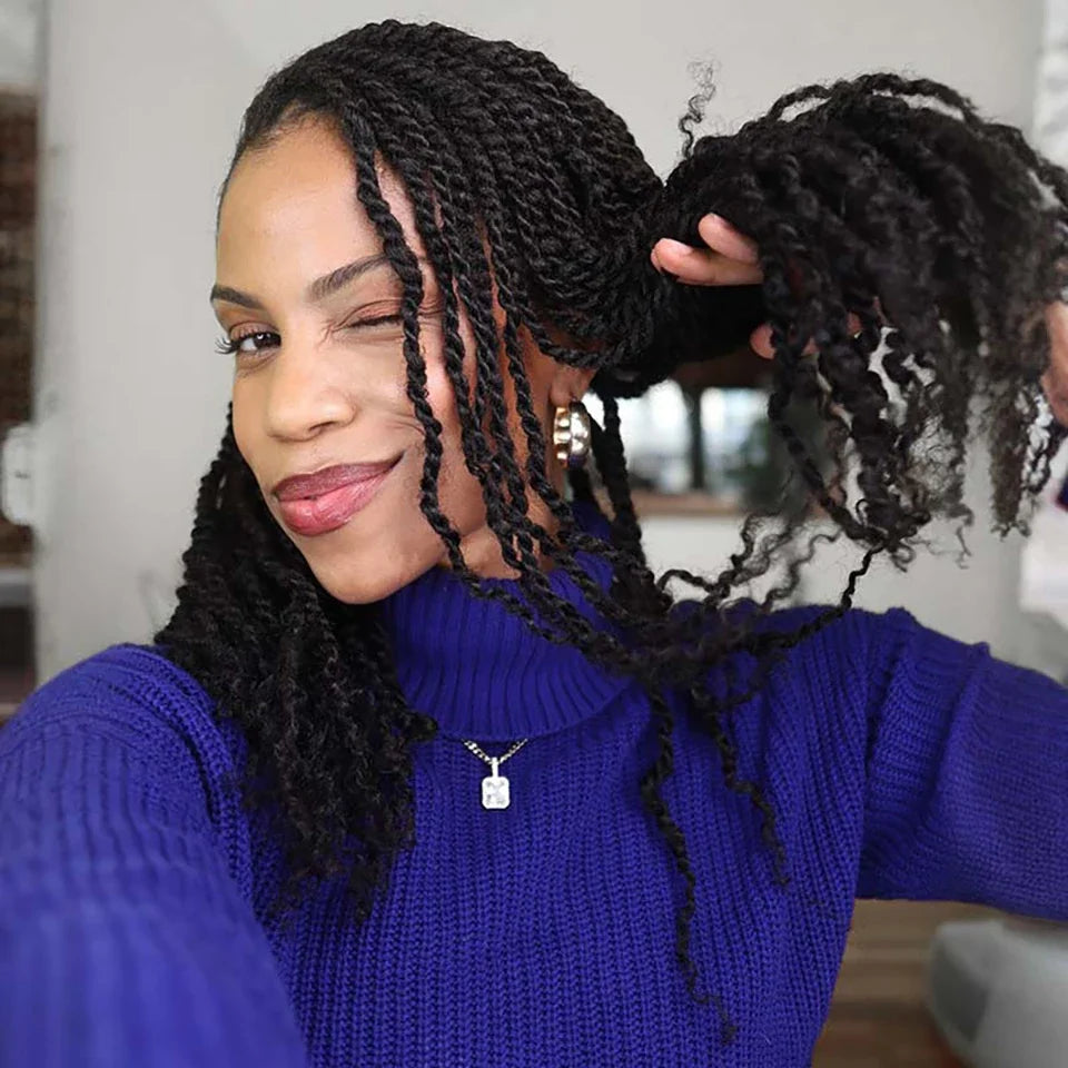 Premium 100% Human Hair Afro Kinky Bulk for Braiding &amp; Twists (50g)