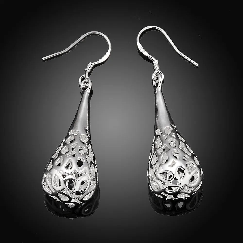 Drop shape 925 Sterling Silver Earrings for Women