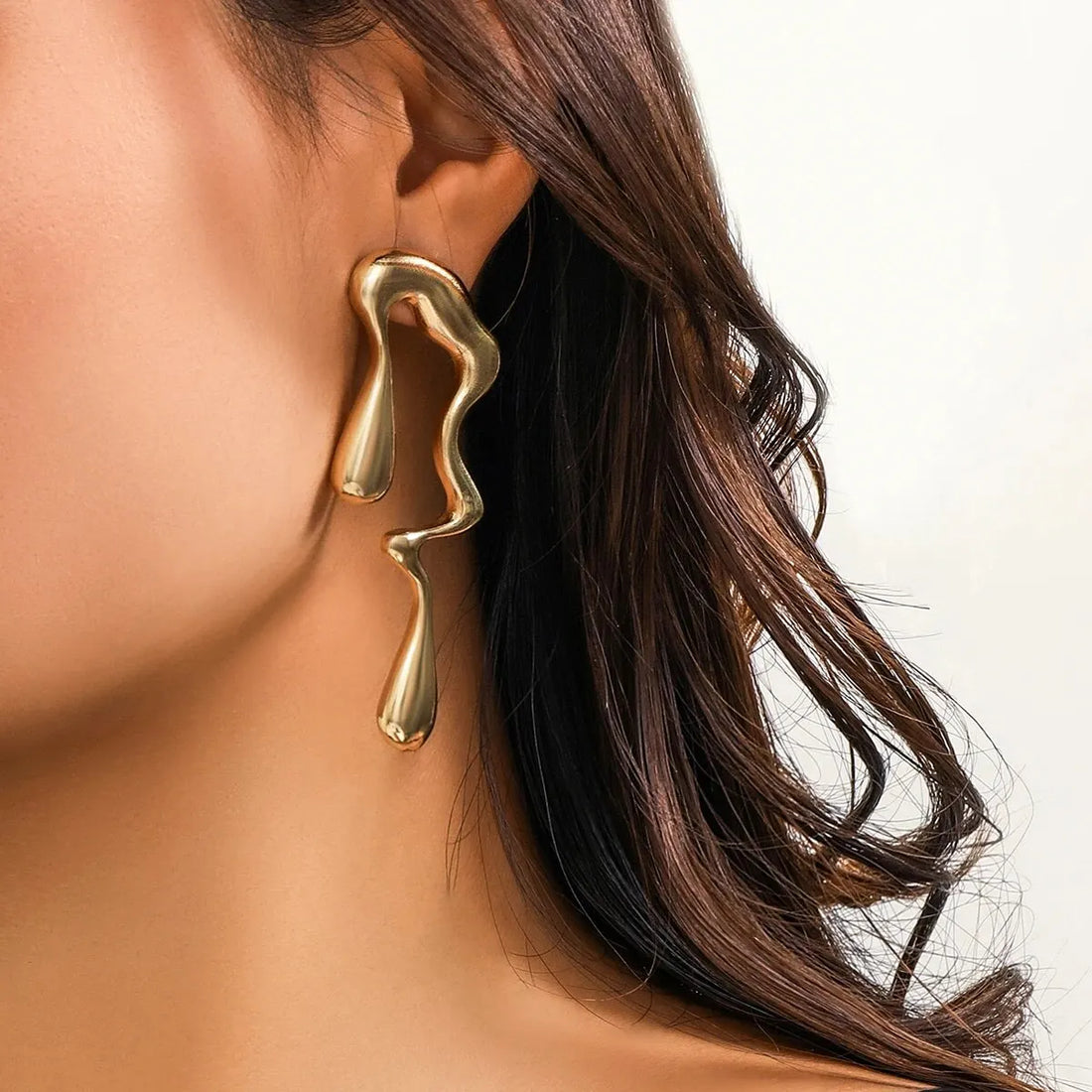 Molten Gold Drip Earrings