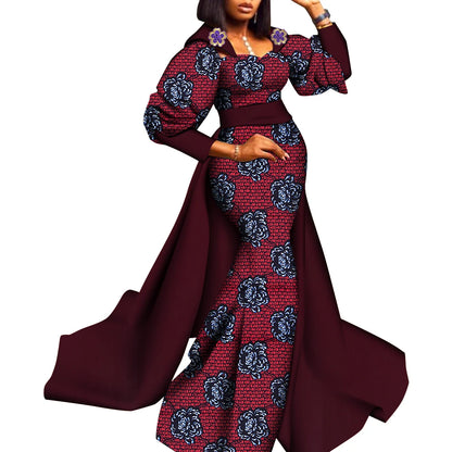 Super Elegant African Ankara Gown with a Train