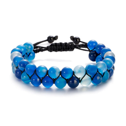Vulcanic stone double beaded Hair Tie - Bracelet