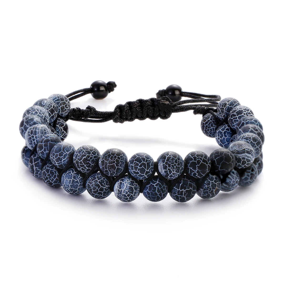 Vulcanic stone double beaded Hair Tie - Bracelet
