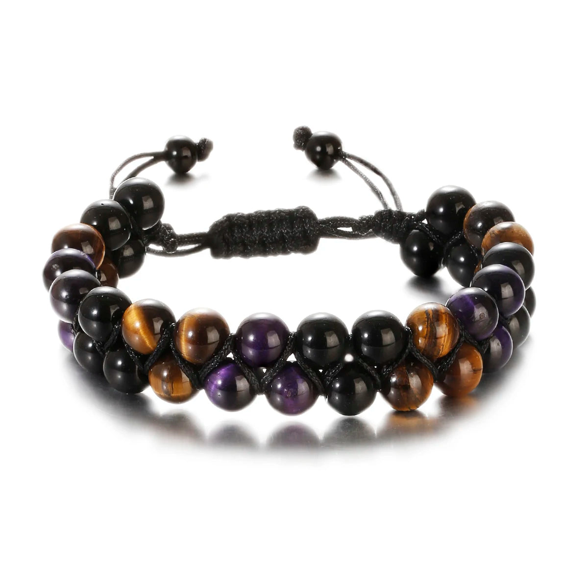 Vulcanic stone double beaded Hair Tie - Bracelet