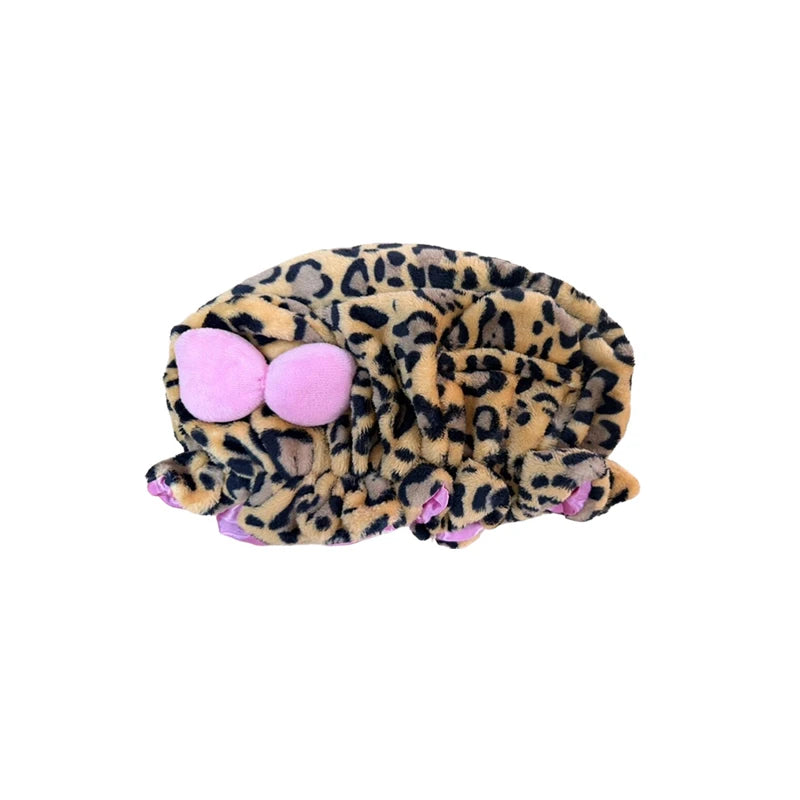 Satin Lined Luxe Leopard Print Plush Hair Bonnet