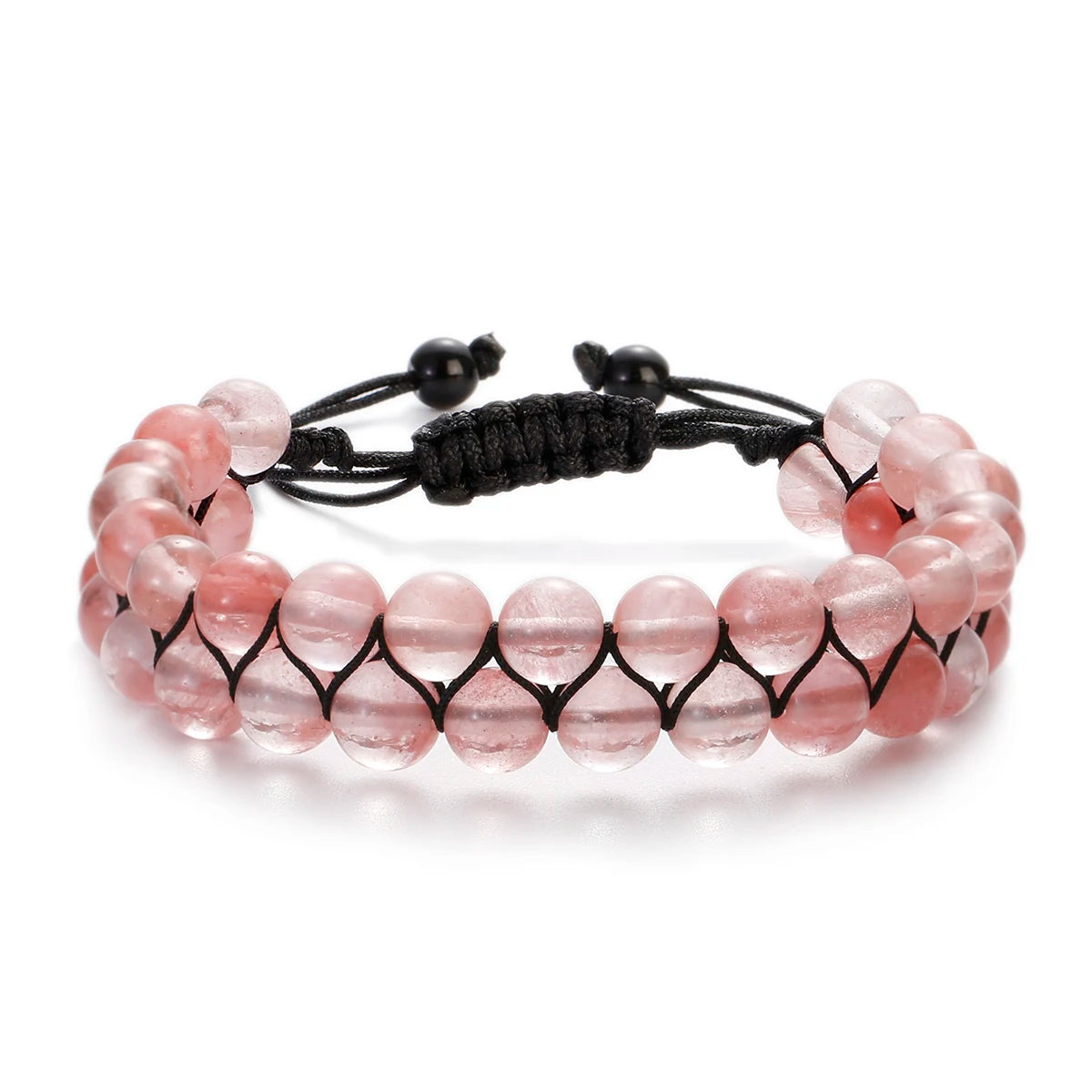 Vulcanic stone double beaded Hair Tie - Bracelet