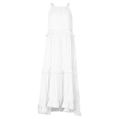 Elegant Sleeveless Ruffles Maxi Dress