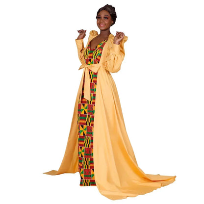 Robe Ankara africaine super élégante avec un train