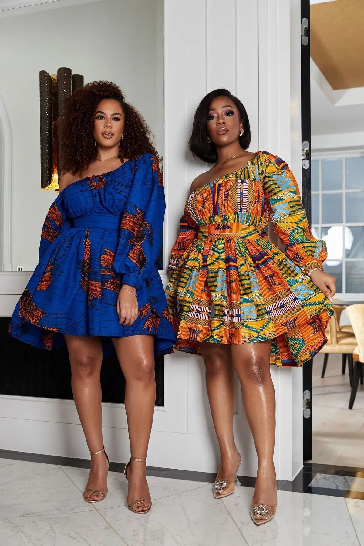 African Off Shoulder Mini Dress for Summer