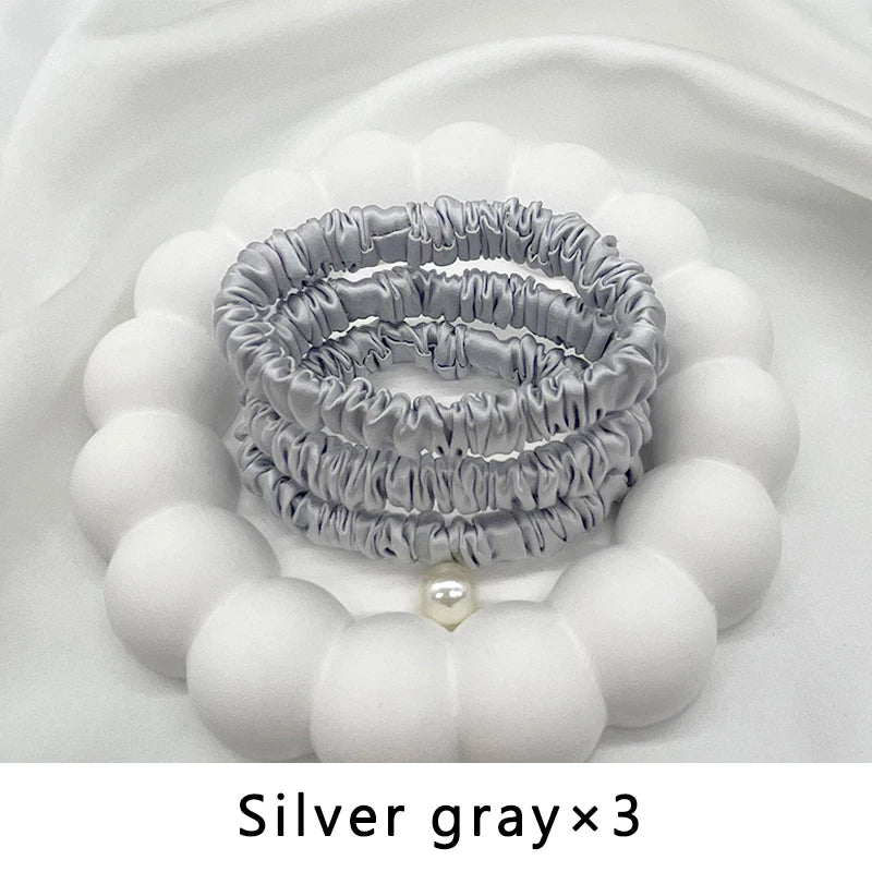 Mulberry Silk Elastics – Gentle, Frizz-Free Hair Bands for Natural Hair &amp; Locs - 3 pieces