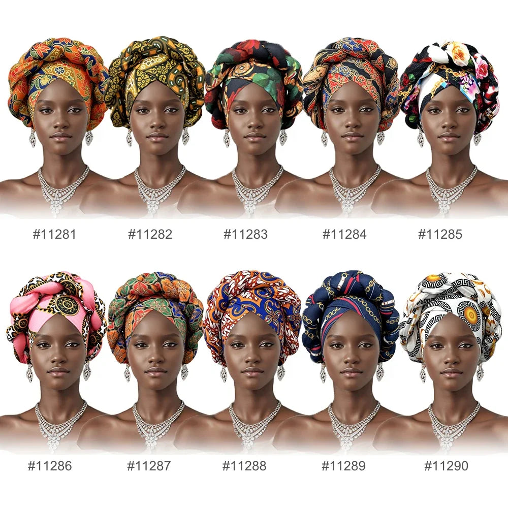 Ready-to-Wear Braided Headtie - Stylish Ankara Print Turban Hat for Weddings &amp; Daily Wear