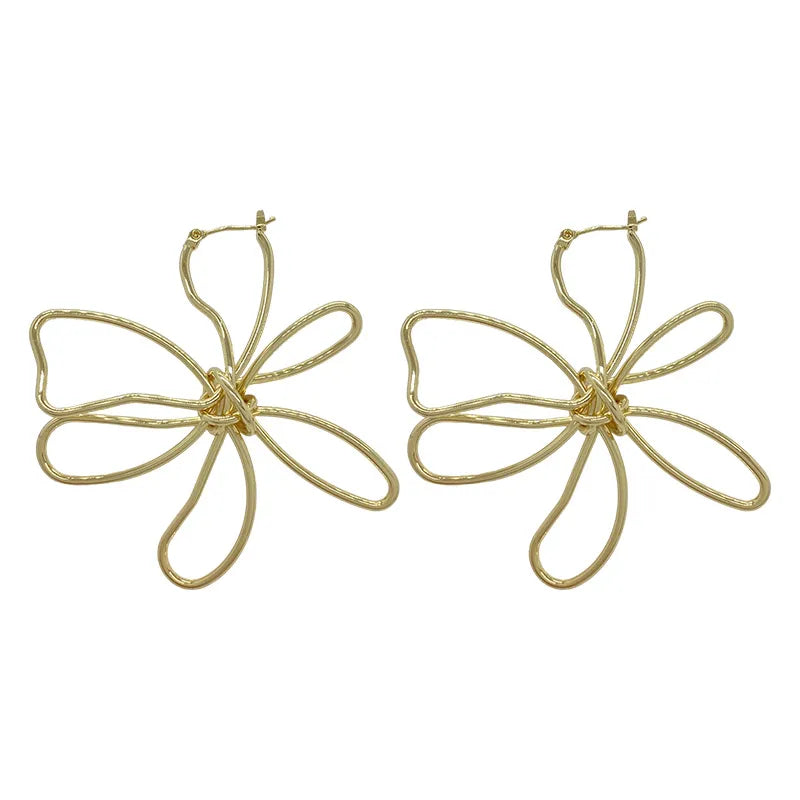 Metal Flower Earrings Handmade