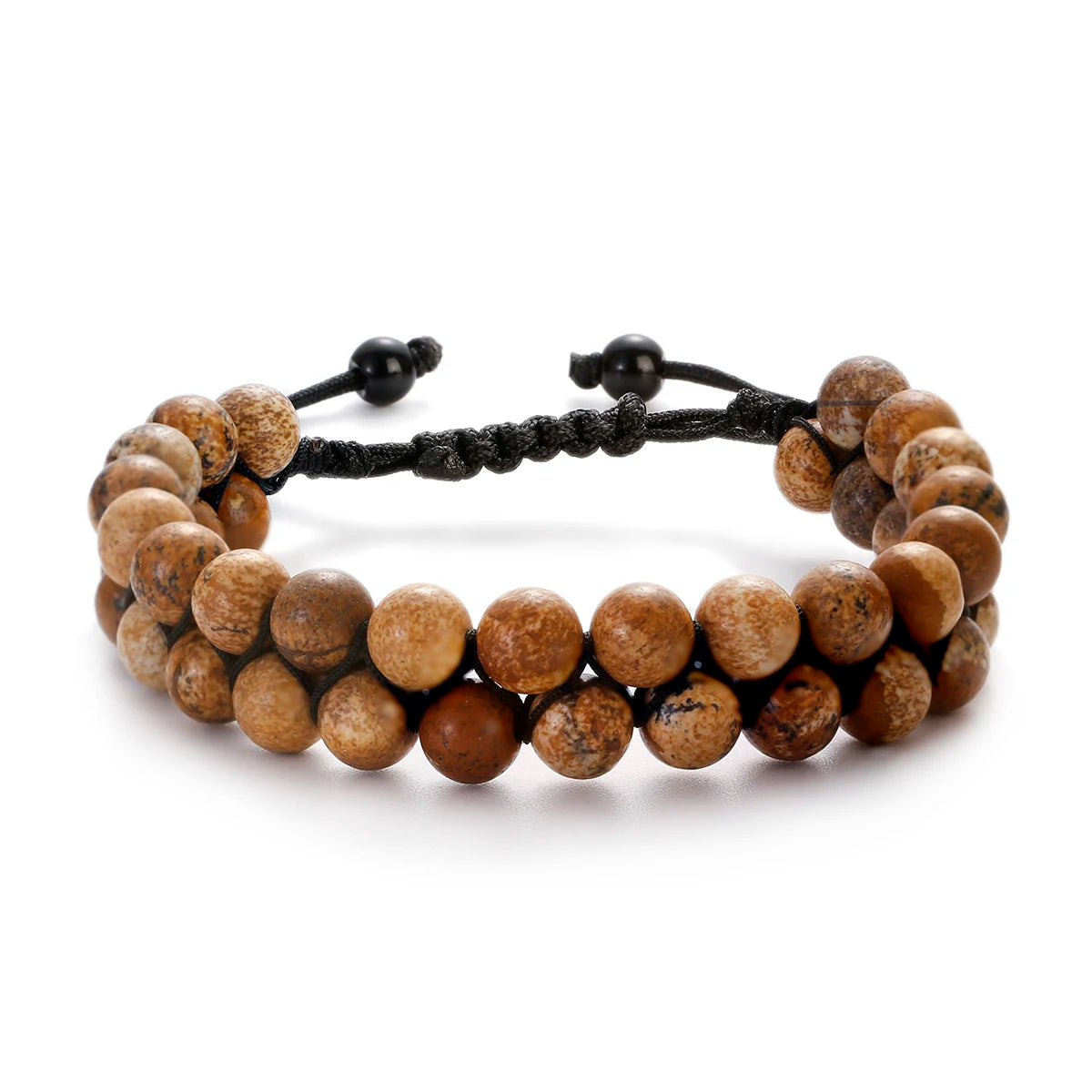 Vulcanic stone double beaded Hair Tie - Bracelet