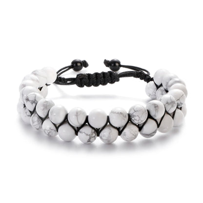 Vulcanic stone double beaded Hair Tie - Bracelet