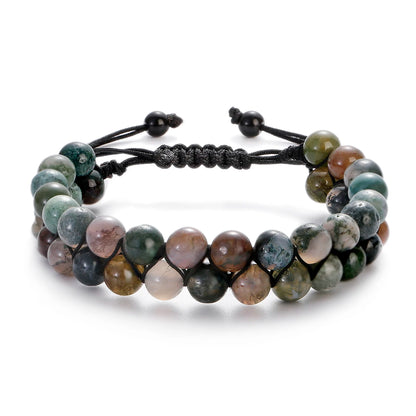 Vulcanic stone double beaded Hair Tie - Bracelet