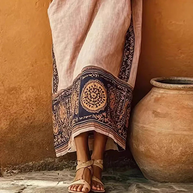 Boho Desert Gown | Linen Maxi Dress for Summer