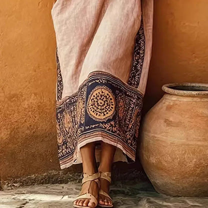 Boho Desert Gown | Linen Maxi Dress for Summer