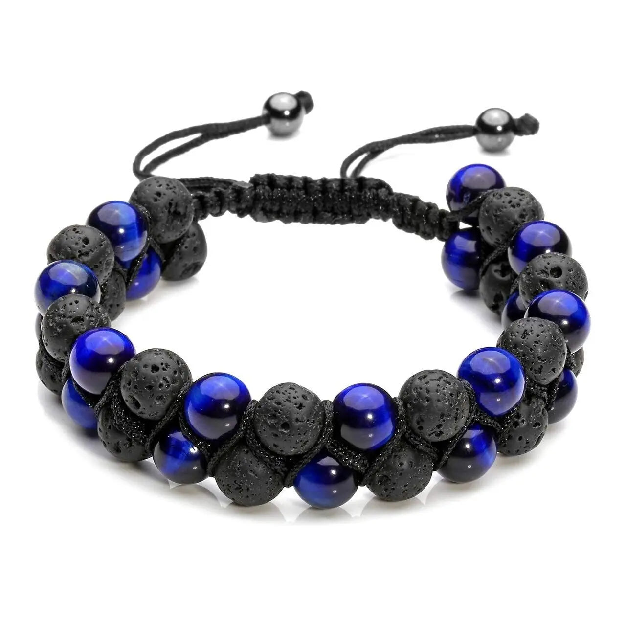 Vulcanic stone double beaded Hair Tie - Bracelet