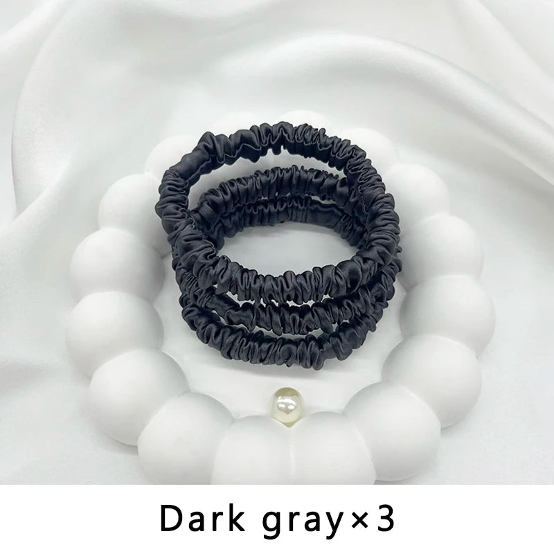 Mulberry Silk Elastics – Gentle, Frizz-Free Hair Bands for Natural Hair &amp; Locs - 3 pieces