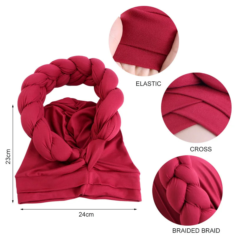 Headwrap with Braided Look – Luxury &amp; Pre-tied
