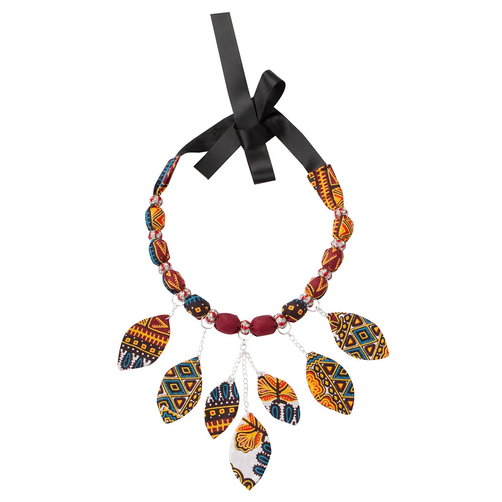 Afrocentric Elegance Ribbon Necklace Perfect for Mother&