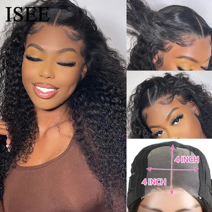 Kinky Curly HD Lace Glueless Human Wig PrePlucked Hairline Wig