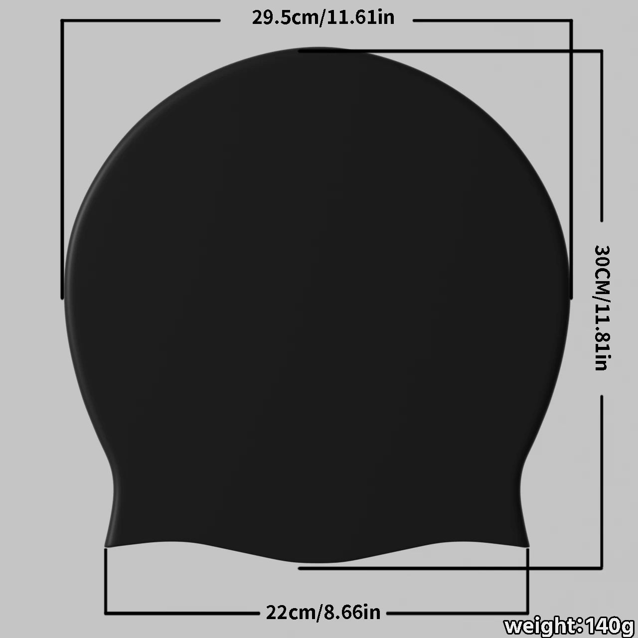 Waterproof Swim Cap in Black – For Long, Curly &amp; Natural Hair