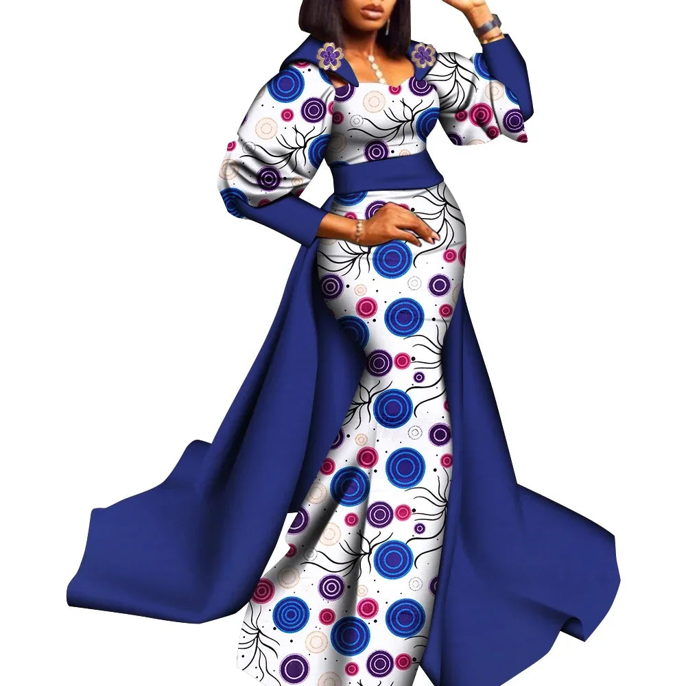Super Elegant African Ankara Gown with a Train