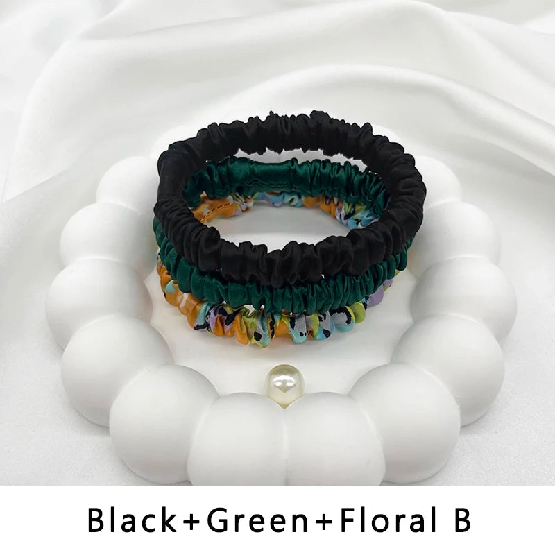 Mulberry Silk Elastics – Gentle, Frizz-Free Hair Bands for Natural Hair &amp; Locs - 3 pieces