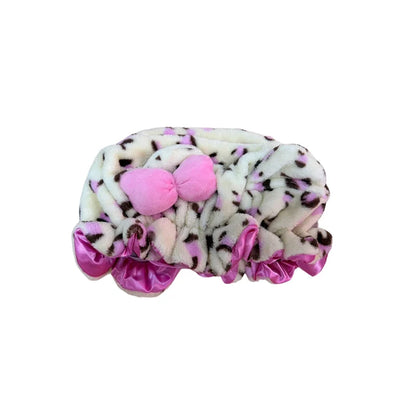 Satin Lined Luxe Leopard Print Plush Hair Bonnet