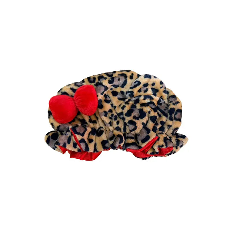 Satin Lined Luxe Leopard Print Plush Hair Bonnet
