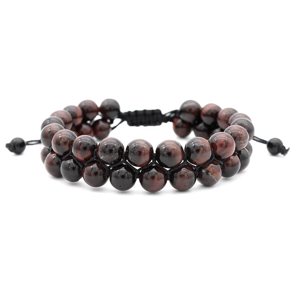 Vulcanic stone double beaded Hair Tie - Bracelet