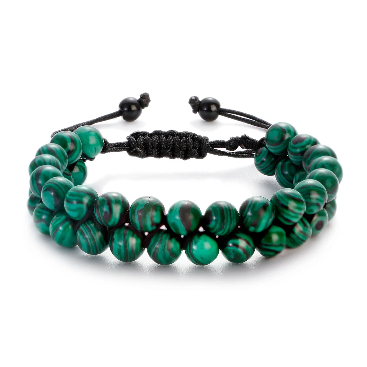 Vulcanic stone double beaded Hair Tie - Bracelet