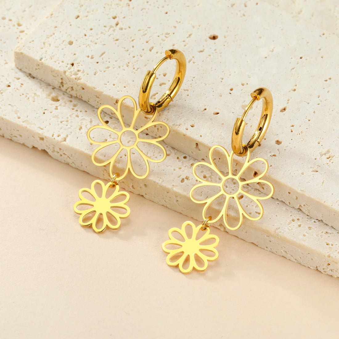 Flower Little Flower Drop Earrings Gold