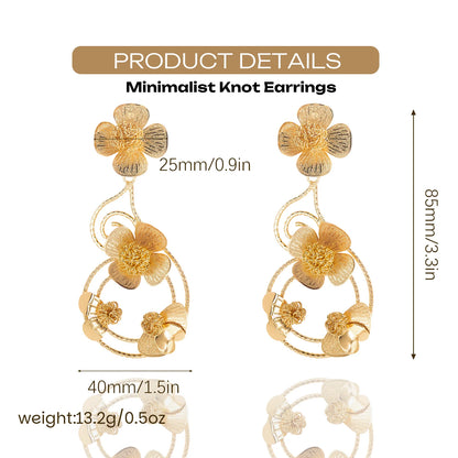 Chic Golden Flowers Earrings 18K Gold