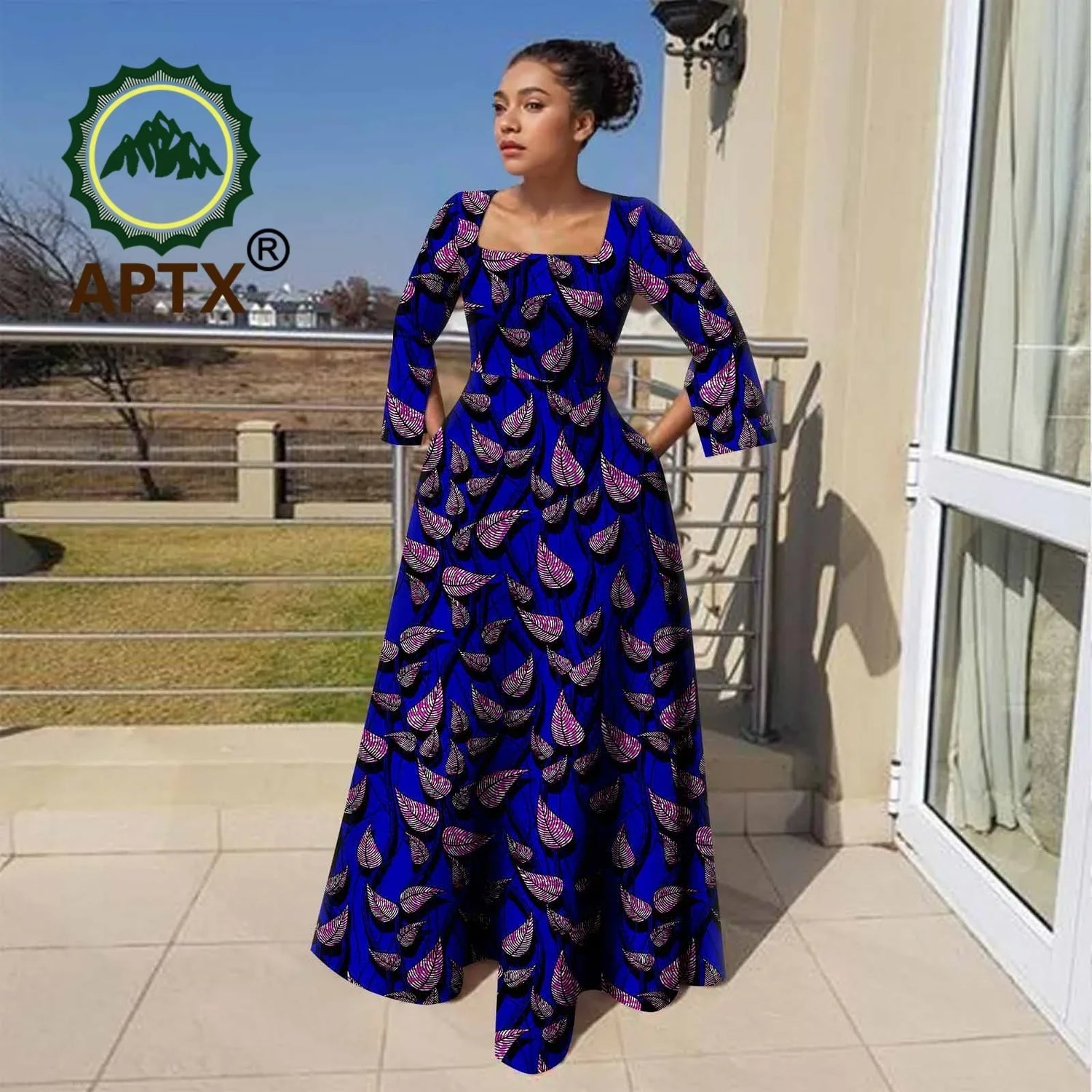 Ankara Maxi Dress with Pockets for Curvy bodies - 785 / 5XL Ankara Maxi Dress with Pockets for Curvy bodies - 785 / 5XL