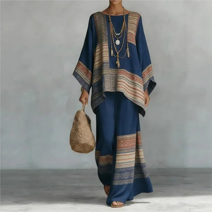 Nomad Two-Piece Set – Oversized Kaftan Top Wide-Leg Trousers