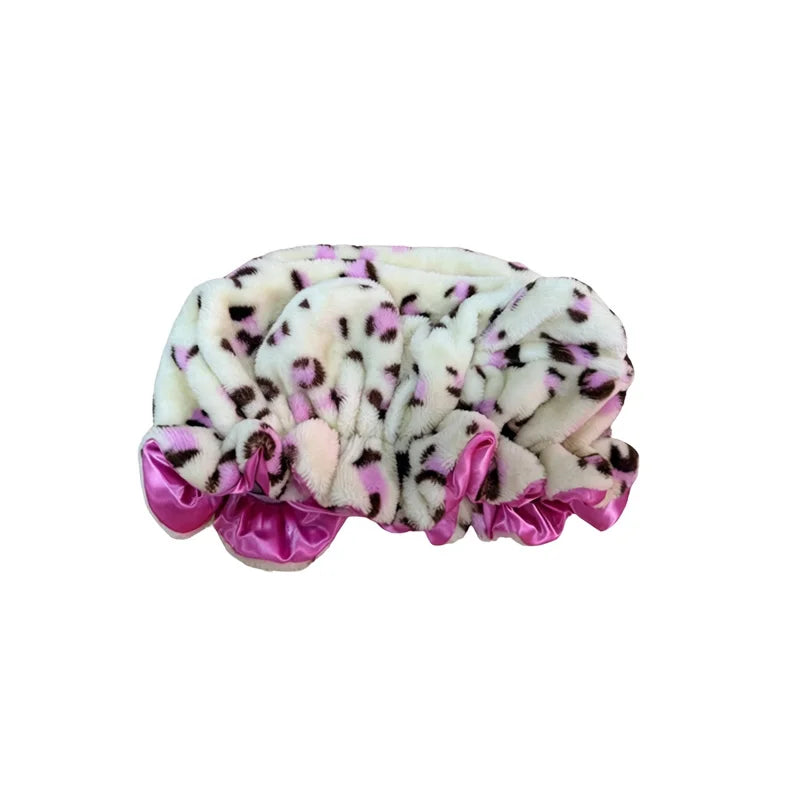 Satin Lined Luxe Leopard Print Plush Hair Bonnet