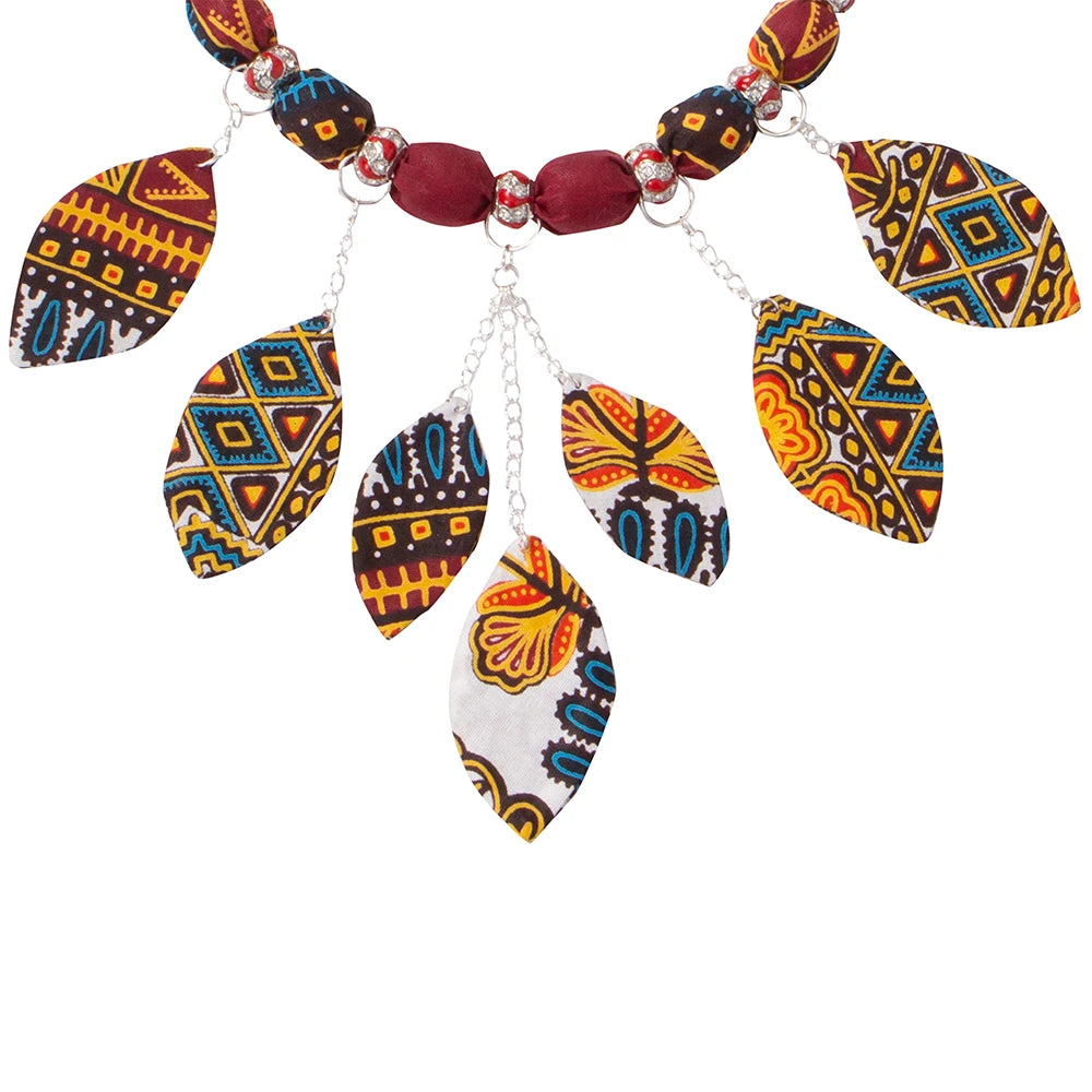 Afrocentric Elegance Ribbon Necklace Perfect for Memorial Day 2024