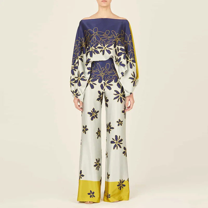 Elegant Off-Shoulder Pants Set Outfit for women