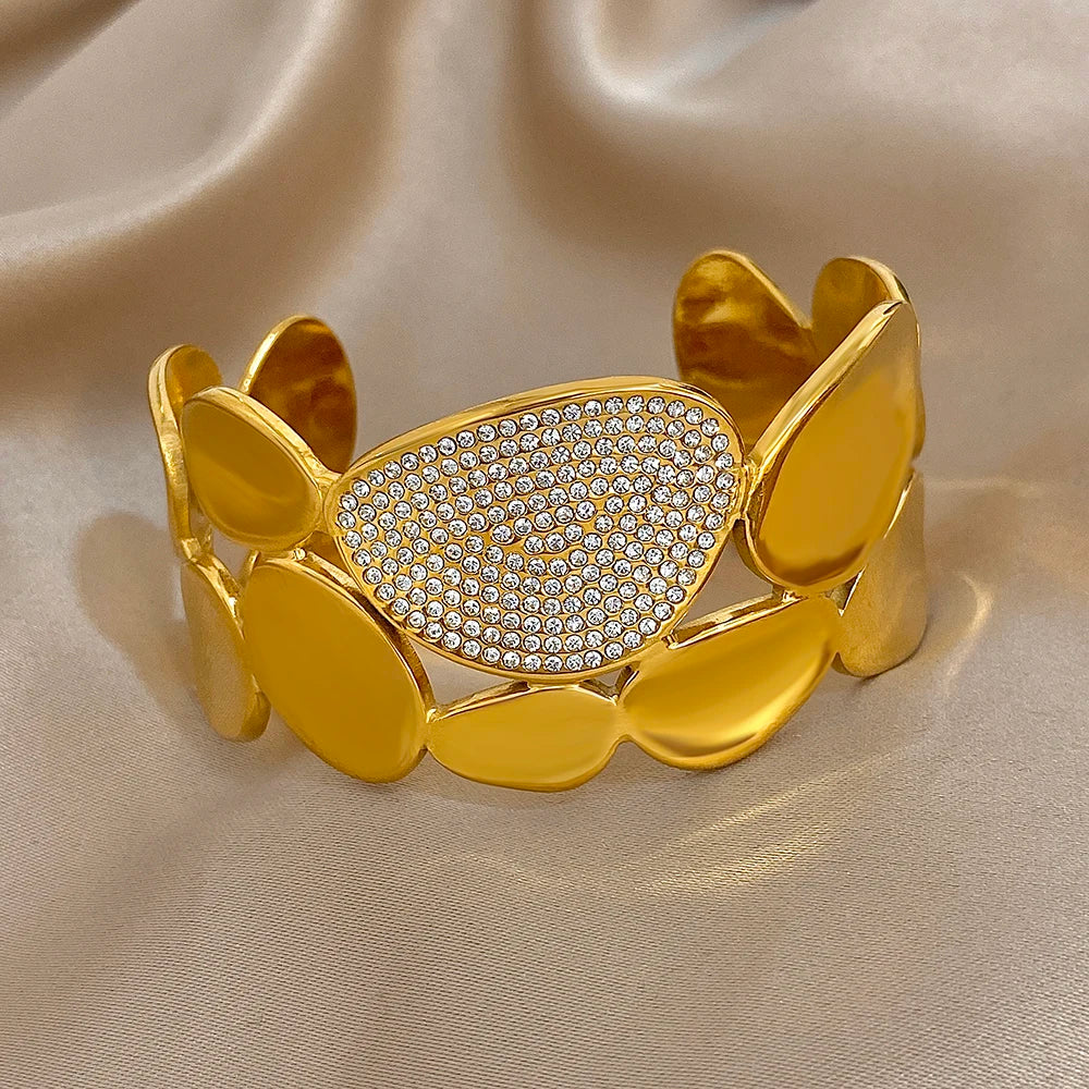 Gold Crystal Hair Cuff to crown your Ponytail
