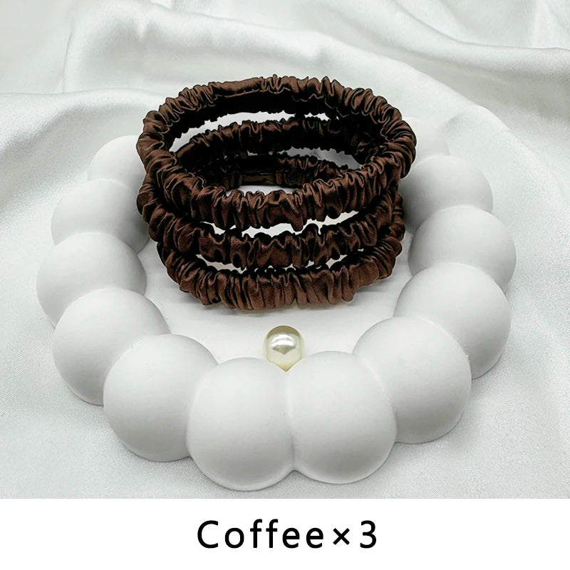Mulberry Silk Elastics – Gentle, Frizz-Free Hair Bands for Natural Hair &amp; Locs - 3 pieces