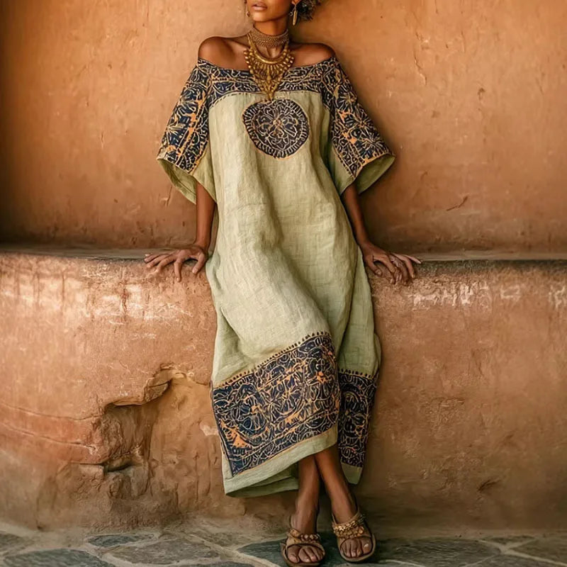 Boho Desert Gown | Linen Maxi Dress for Summer