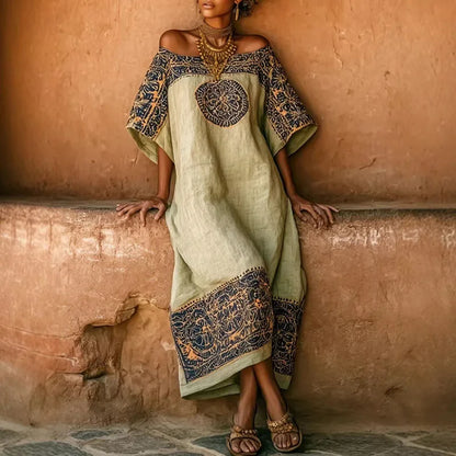 Boho Desert Gown | Linen Maxi Dress for Summer