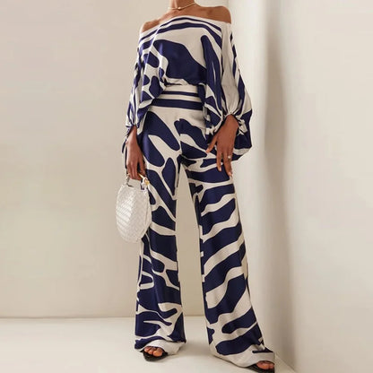 Elegant Off-Shoulder Pants Set Outfit for women