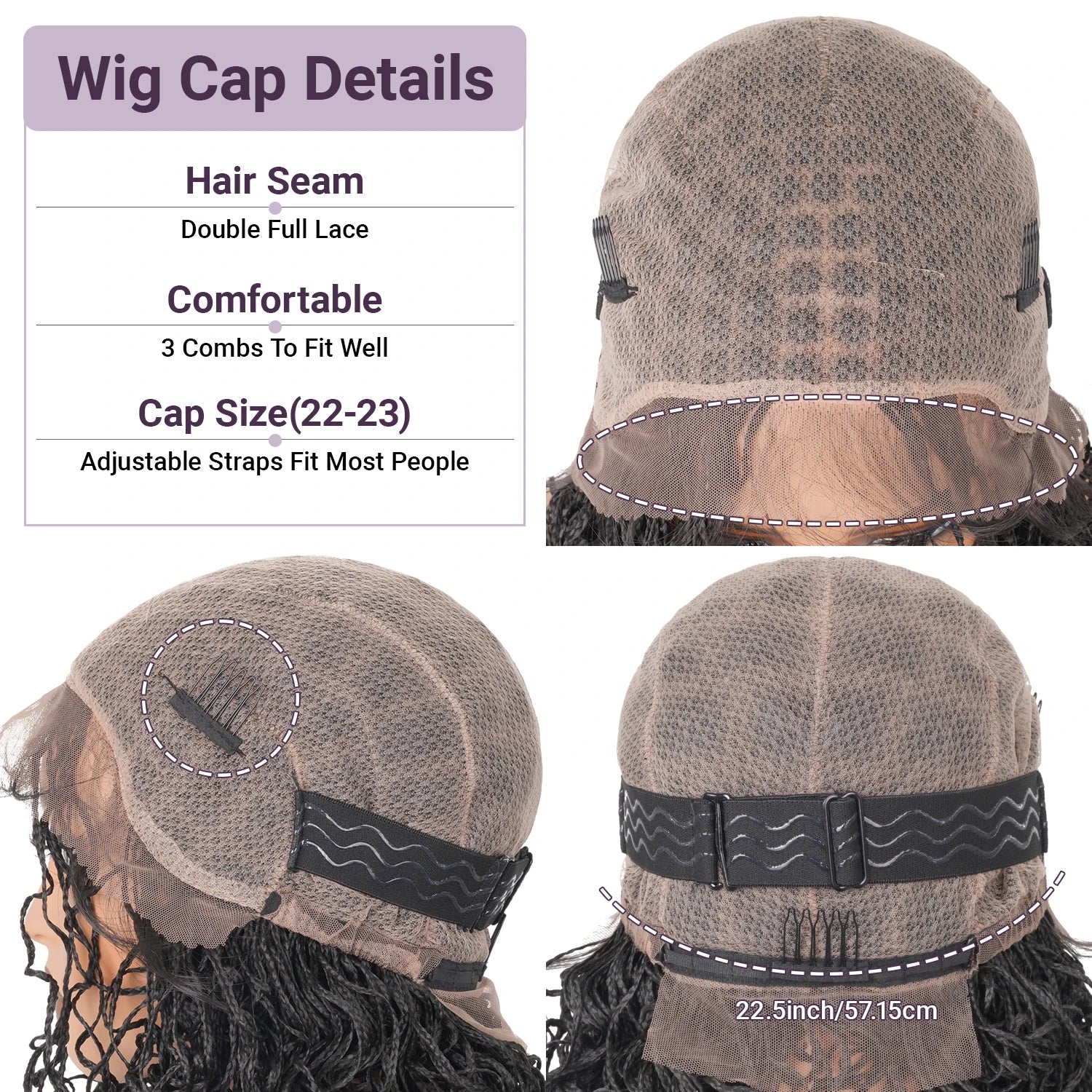 Braid Locs Wig for Black Women - Glueless Lace Design