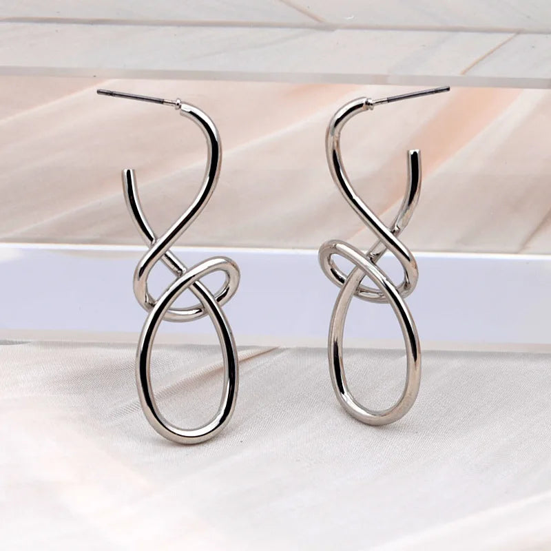 Serpentine Knot Statement Earrings
