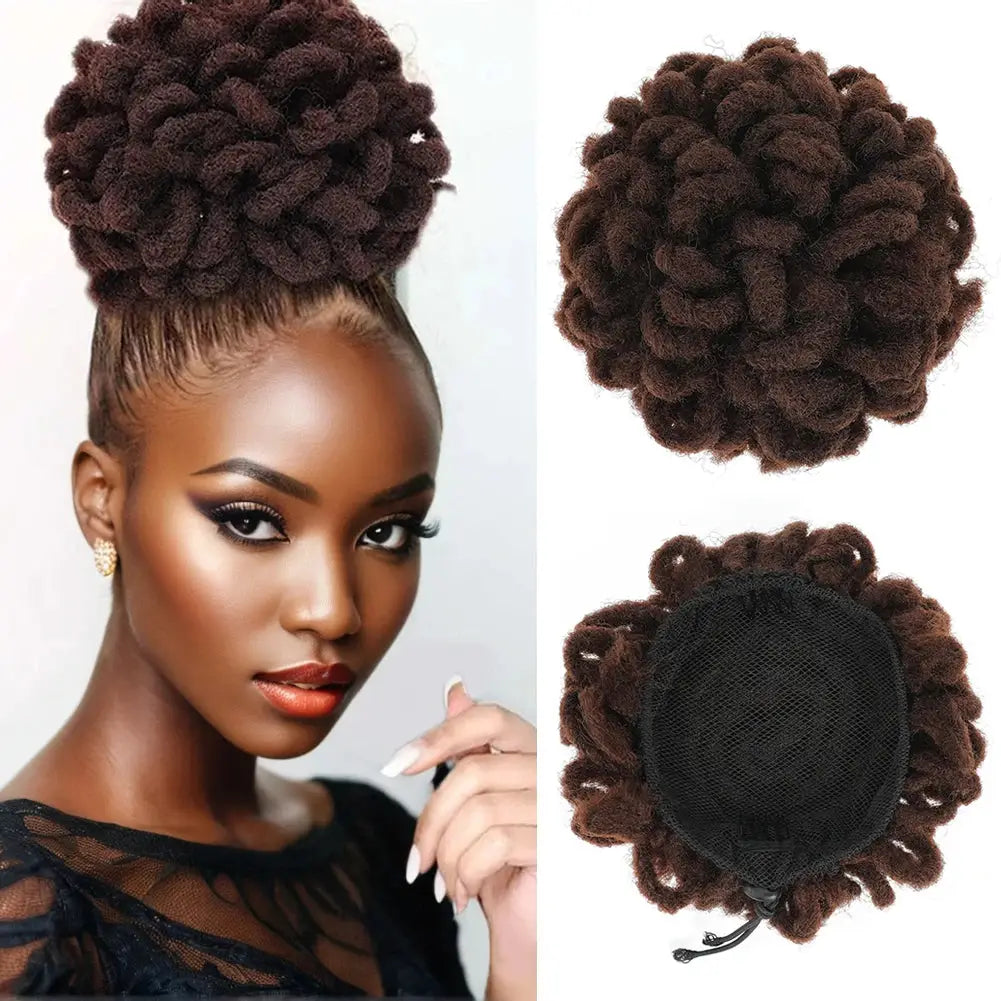 All-in-One Dreadlock Bun: Afro Puff, Ponytail &amp; Petal Chignon