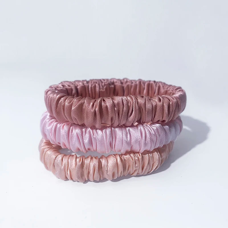 Mulberry Silk Elastics – Gentle, Frizz-Free Hair Bands for Natural Hair &amp; Locs - 3 pieces